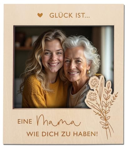 Joli Coon Mama Geschenk, Bilderrahmen, für euer gemeinsames Bild | Magnetrückseite, naturfarbene Geschenkschachtel