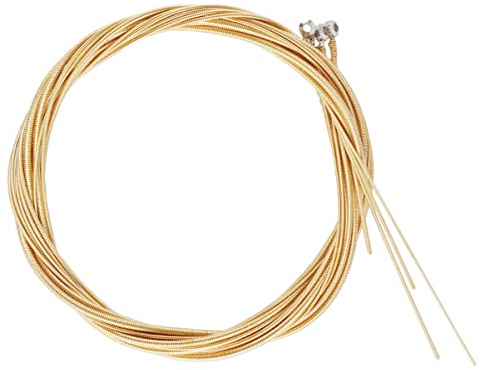 1 Satz Goldene Ersatz Basssaite für Akustikbass aus Kohlenstoffstahl | Holzbasssaiten mit Messinganteil, 1 Satz, Leicht zu Montieren und Kompakt Verpackt