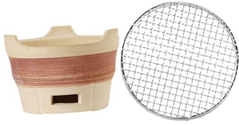SEWOART Holzkohle Grillkohle Ofen Mit Grill Mesh Für Outdoor Garten Aktivitäten Zur Zubereitung Von Fleisch Fisch Meeresfrüchten Gemüse
