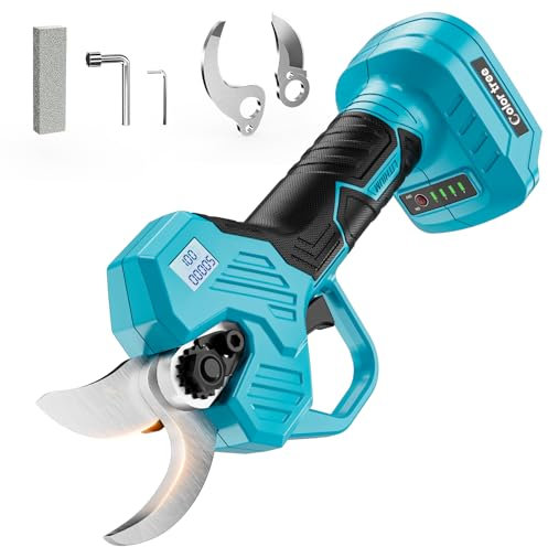 color tree Cesoie elettriche senza fili batteria per Makita 18V, potatore portatile con display LCD e lame in acciaio SK7 importate per potatore e cesoie da giardinaggio