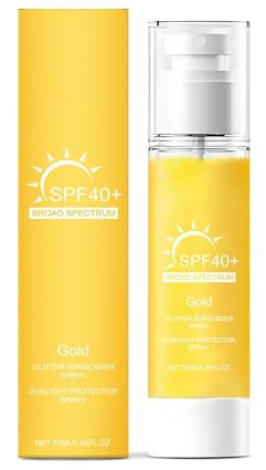 Brume Spray Solaire Spf 40, Spray De Protection Pailleté Pour Corps, Lait Corps Pailleté,Creme Solaire Pailletée,Brume Creme Solaire 40, Infusé D'huile Scintillante, Résistant à L'eau Et Non Gras (1)