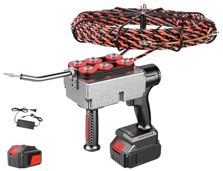 zhenmaster Máquina pasacables eléctrica con batería de litio – Herramienta automática para electricistas y fontanería – Motor sin escobillas, tracción potente, 15/30 m(37500mah,15m-line)