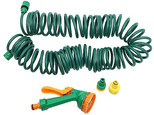 PRETYZOOM Tubo da Giardino per Irrigazione Colore Casuale Stili multipli Spruzzatore Retrattile 10m Design a Spirale in Eva e Abs, Facile da Piegare e Sicuro da Usare e Pulizia Esterna
