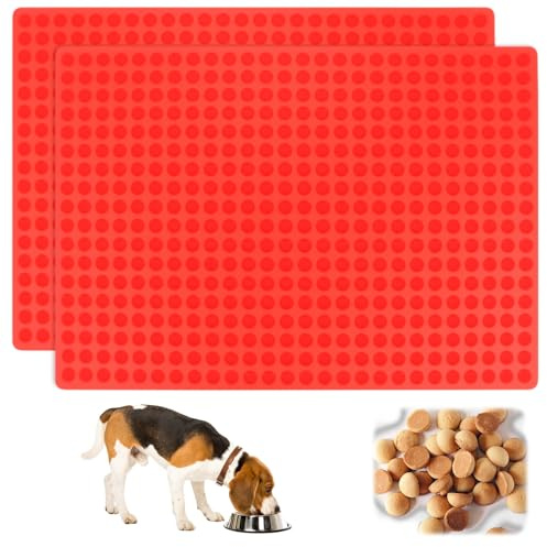 2 stycken bakmattor för hundkex, 468 galler, bakmattor för hundgodis, BPA-fri godsaker bakmatta för hundar, non-stick silikonbakmattor för hundgodis, livsmedelssäker hundkex bakform