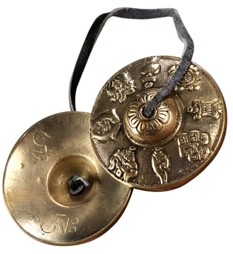 UKCOCO Campana de Platillos de Dedo Instrumentos de Percusión de Instrumentos para Adultos Platillos de Mano Pequeños para Meditación
