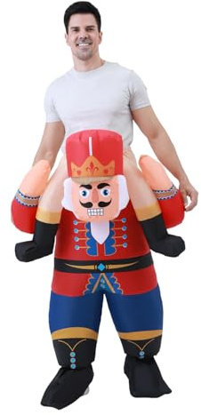 FXICH Costume gonfiabile da soldato classico per adulti, tuta gonfiabile da guardia reale per carnevale, martedì grasso e feste a tema - Costume gonfiabile per adulti 150-190 cm