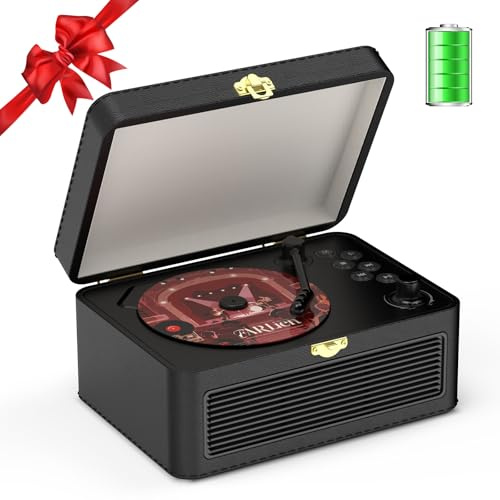 Reproductor de CD Portatil Bluetooth: Kegaudio Reproductor CD con Altavoces Radio y Mando a Distancia Soporte Reproducción USB/AUX Toma de Auriculares PU Negro