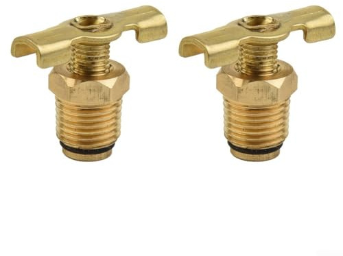 Desiumite Valvola di scarico per compressore d'aria in ottone BSP da 1/4 di pollice, maniglia a T, valvola di soffiaggio manuale per serbatoio dell'aria, compressore di scarico dell'umidità, rubinetto