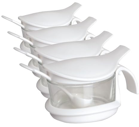 Excelsa Formaggera Zuccheriera, Plastica, Bianco (Confezione da 4)