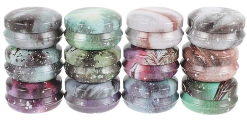 Happyyami 12 Pezzi Barattoli Latta per Candele Contenitori Rotondi in Latta Coperchio per Fai da Te e Conservazione, Portacandele e Contenitori per Candele Piccole Stile Stili Multipli