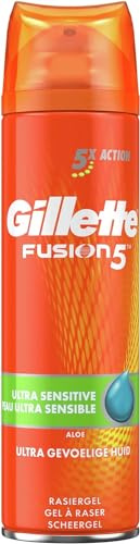 Gillette Fusion5 Ultra Sensitive Shaving Gel for Men Pack of 3 x 200 ml