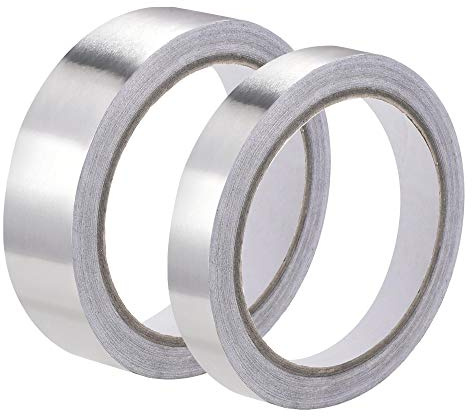 uxcell Aluminum Foil Tape 10mm x 20m / 20mm x 20m High Temperature Tape for HVAC, Sealing, Patching Hot Cold Air Ducts Single Sided Adhesive Tape