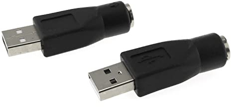 DGZZI USB to PS2 Adapter 2PCS Black PS/2 Female to USB Male Converter Adapter for Mouse and Keyboard
