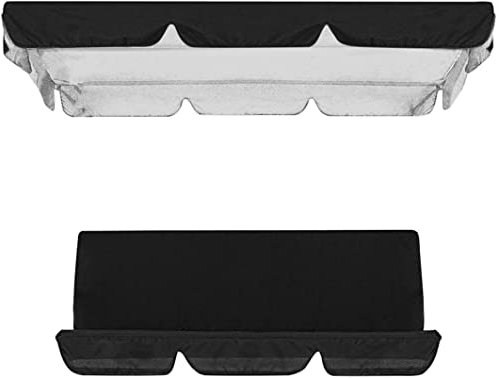 BTURYT Patio Swing Canopy Waterproof Top Cover Set,Swing Chair Glider Replacement Awning Canopy Cover/Seat Cover,All Weather Protection Outdoor Garden Covers(top cover + chair cover)