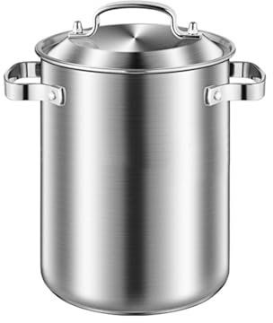 WJFLUCK Spargeltopf aus Edelstahl 304, Kochkorb, Fritteusen, hoher Suppentopf für Nudeln, Spaghetti, Frittierpfanne, Hühnchen, Brathähnchen, Kochutensilien