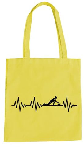 absenda Herzschlag Curling Baumwolltasche - Ekg Eis Tae Curl Stirling Ice Gelb