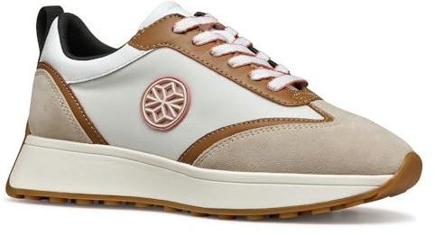 Geox - D Amabel A, Zapatillas Mujer, Lt Taupe/White,
