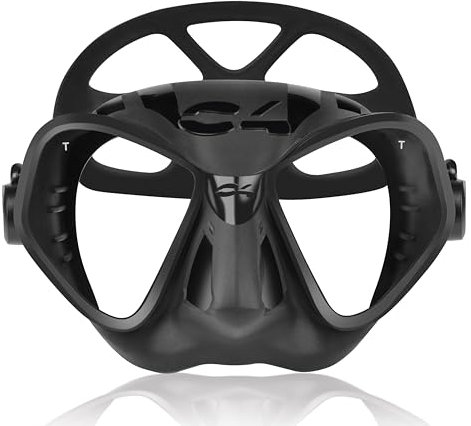C4 Maschera Modello CONDO-R Subacquea per Apnea Pesca sub Snorkeling e Immersioni con le bombole Modello Black - Snake Camu - Carbon (CONDOR BLACK)