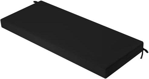 Xinwanhong Bankauflage Outdoor Wasserdicht, Sitzkissen Bank Mit Abnehmbarem Bezug, Sitzpolster Outdoor Waschbare, Gartenbank Auflage rutschfeste, Sitzauflage Bank Esszimmer, Schwarz, 130×45×3cm