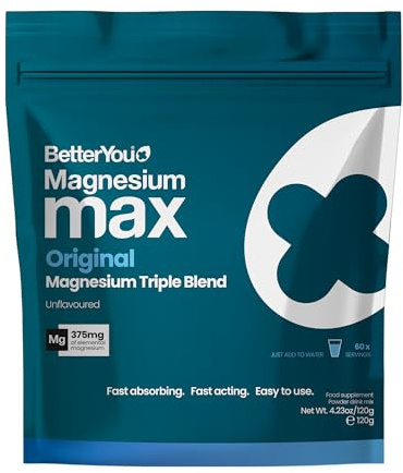 BetterYou Magnesium Glycinate, Citrate & Malate Supplement | 1942mg Magnesium Max Powder - Unflavoured, 3-in-1 Powder 375mg Elemental Absorbtion, Fast Absorbing, Fast Acting & Easy to Use