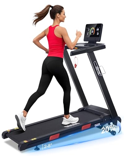 ATEEDGE Auto Incline Treadmill, 20% Incline, 3.0HP, 10 MPH Running Machine, 18.5 Wide Belt, 350 lbs Capacity, Treadmill for Home with Bluetooth App