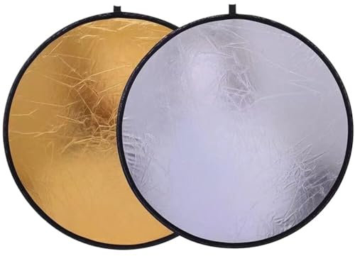 SUBLXPoten Licht-Reflektor Tragbarer, zusammenklappbarer runder Fotografie-Reflektor, Fotostudio, Außenlichtdiffusor, Multi-Disc mit Tragetasche Fotografie Reflektor(30X30cm)