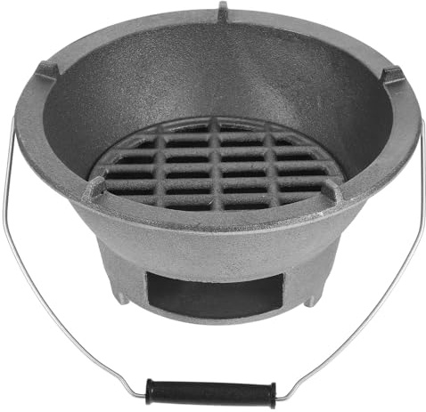 Levemolo Estufa Portátil Hierro Fundido Parrilla de Sobremesa para Barbacoa Interior y Exterior Diseño Compacto para Camping y Cocina con Resistente y Fácil de Usar