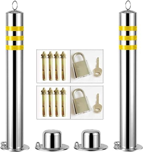 Postes de seguridad para entrada con tiras reflectantes para una fácil instalación y prevención de óxido