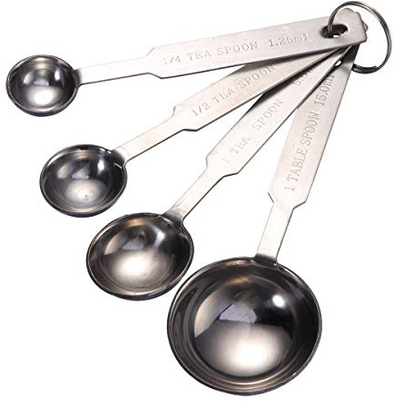 4 Pièces Cuillère Doseuse En Acier Inoxydable Cuillère à Soupe Tasse à Mesurer Mini Tasse à Mesurer Cuillere Doseuse Mini-cuillère Verre Doseur Tableau De Conversion Miniature
