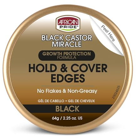 African Pride Black Castor Miracle Black Edge Gel 64g