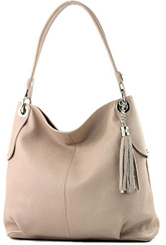 modamoda de T185 Damen Leder Schultertasche, handmade in Italy
