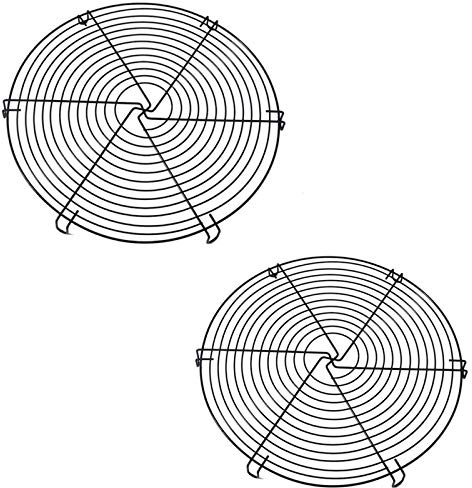 2 Pack Black 12-1/2 Round Stainless Steel Baking Steaming Cooling Rack