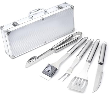 Tarrington House Set de Utensilios para Barbacoa, Acero Inoxidable, 5 Piezas