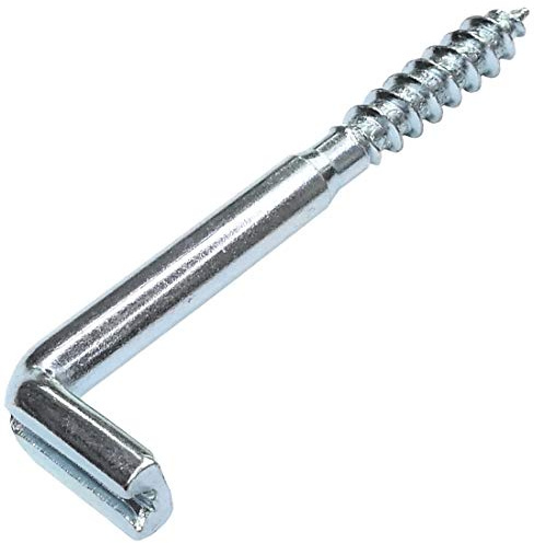 AERZETIX - Uppsättning av 20 - L-formad krok Ø4.4x50mm - skruvgängad träskruv - Scarpie för skruvning - skruvstång - C47888