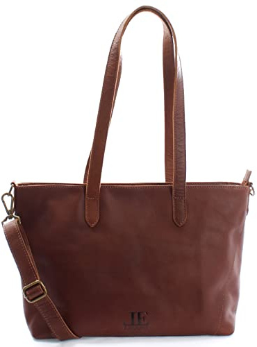 LECONI Schultertasche Henkeltasche für Frauen DIN-A4 Businesstasche für Notebook Handtasche Leder Shopper für Damen 40x27x13cm LE0071