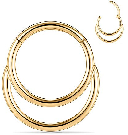 AROWRO 16G Septum Clicker Schmuck Daith Ohrringe Doppelnasenring 316L Chirurgischer Stahlknorpel Ohrringe Daith Turm Helix Tragus Piercing Schmuck für Frauen Mädchen