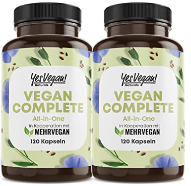Vegan Multivitamin & Mineralien mit 14 Vitaminen u.a. B12, Jod, Eisen, Cholin (120 Kapseln hochdosiert) für Veganer & Vegetarier - Vegan Supplements