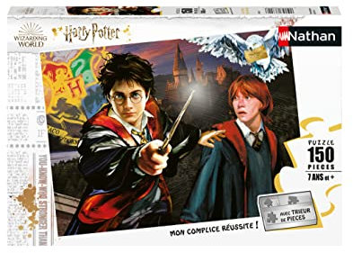 Nathan – Kinderpuzzle – 150 Teile – Harry Potter und Ron Weasley – für Kinder Jungen oder Mädchen ab 7 Jahren – hochwertiges Puzzle – Dicker und robuster Karton – magische Abenteuer – 86194