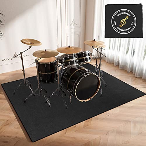 CDVR Drum Teppich Schlagzeugteppich, Schallschutz Teppichmatte, rutschfeste Schallschutzmatte, Schallschutzteppich Für Bassdrum-Snare, Schlagzeug Teppich 160cm x 120cm - Mit Spezialtasche