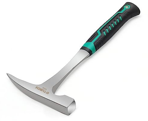 iFCOW Marteau à brique, marteau géologique professionnel en acier au carbone avec poignée confortable pour recherche minérale extérieure