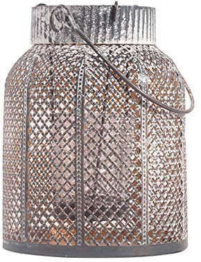 Kerzenständer Kreative Retro Kerzenhalter Grau Laterne Form Metall Kerzenständer for Hochzeit Home Table Centerpiece Dekoration Kerzenhalter (Size : L)