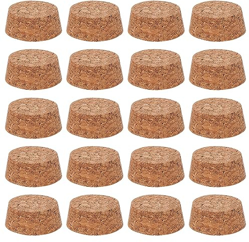 BENECREAT 20 Stück Konische Korkstopfen Aus Holz, BurlyWood Korken Aus Weichem Holz Zum Basteln von Wein-Bierflaschen, 38 mm In Durchmesser, 16 mm Dick