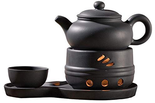 XUCHIL Vintage cerámica Tetera Calentamiento Base cerámica Gruesa Taza Taza Calentador Calentador Estufa té tetero Base Vela Candela japonés de Utensilios de té Caliente Calentador de Tetera