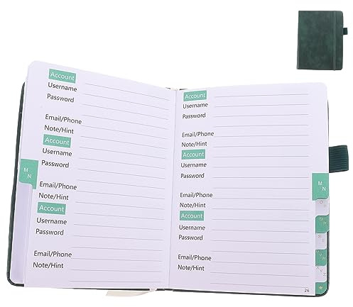 EXCEART Kleiner Adressbuch Grünes Pu mit Indexseiten und Stiftlasche | Telefonnummern und Adressen Verwalten, Leicht und Platzsparend, als Praktischer Begleiter für Unterwegs Zufälliger Stil