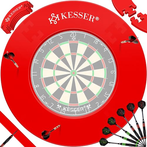KESSER® Cible de fléchettes - Anneau de protection - Diamètre : 45 cm - Anneau de récupération rond stable - Accessoire de protection murale stable - Convient pour toutes les cibles de fléchettes -