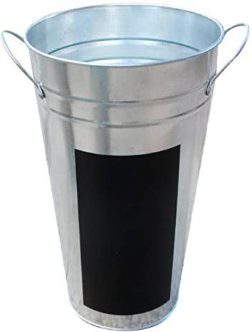 Alipis Height Iron Sheet Flower Bucket Blackboard Sticker Decal Hydroponics Planter Garden Display Bucket