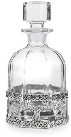 A E Williams Icons of Scotland Handcrafted 100% Lead free Pewter and Glass Decanter in Gift Box