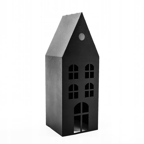 Kapaga - Schwarz Metall Laternen - Kerzenlaterne Indoor - Gartenlaternen | Kerzen - Laternenhaus - Teelichthaus - Latarne - Für Room Decor, Geschenke (Schwarz 1)