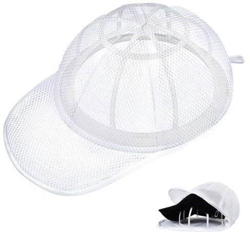 JJQHYC Bonnet en forme de machine à laver, pour casquette de baseball, casquettes, filet à linge, pour adultes et enfants, blanc