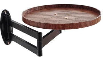 Wandtisch Klein, Wandklapptisch, Skalierbar, Kantenerhöhung, E1-Klassentafel, Runden, für Wohnzimmer, Schlafraum, Balkon(Brown)